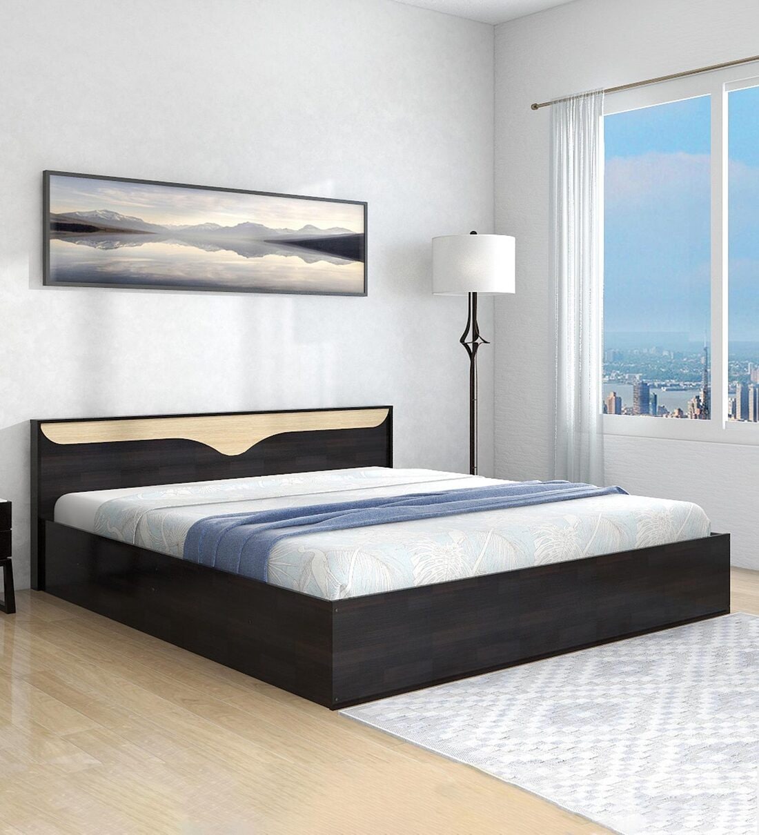 Nova Bed in Wenge Finish with Box Storage