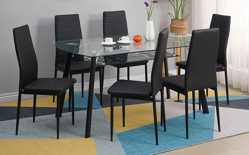 Malaysian Glass Dining Table 6 Seater