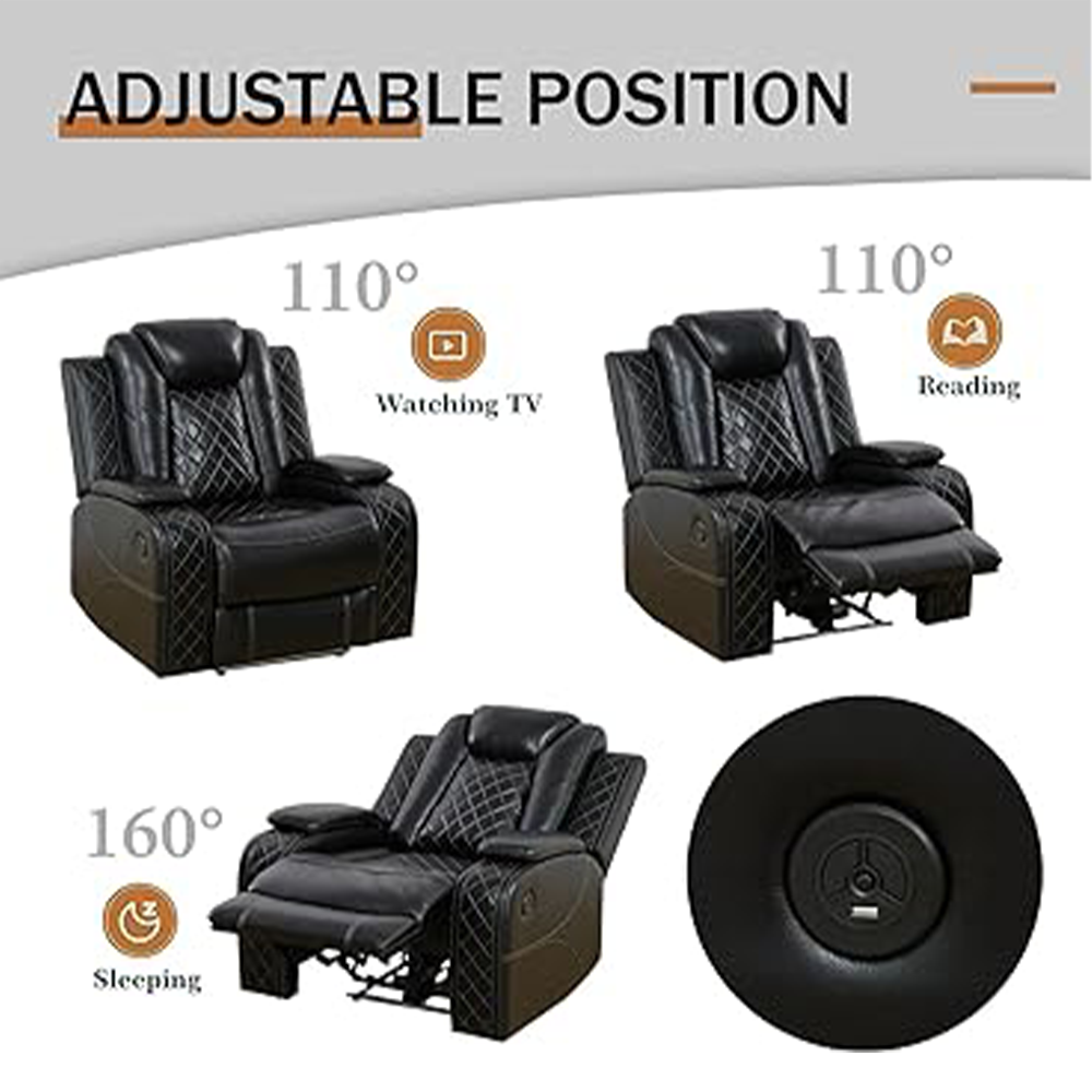 Grandeur Leather Recliner Sofa Set 3+2+1