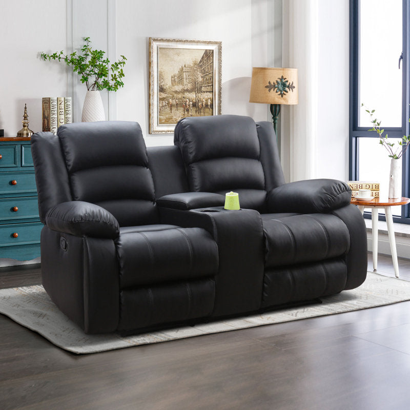 Holly Modern Manual Reclining Sofa with Cup Holders
