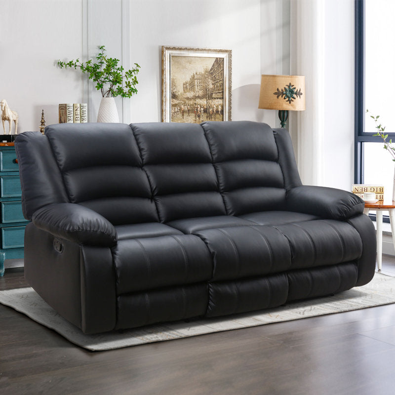 Holly Modern Manual Reclining Sofa with Cup Holders