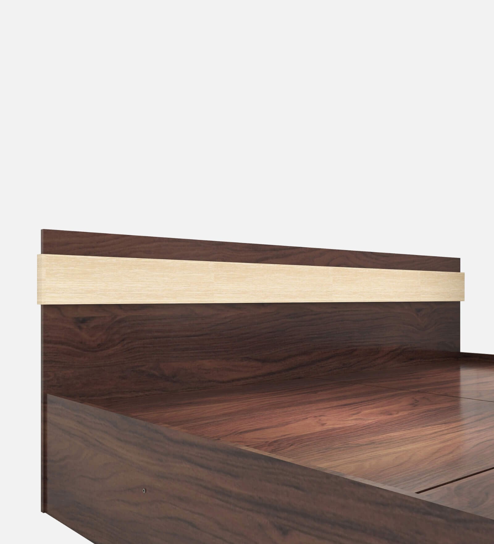 Julo Bed In Walnut Melamine Finish With Box Storage