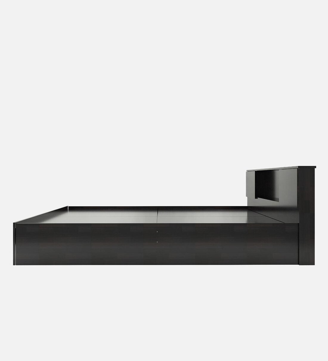 Nexa Bed with Box Storage & Headboard Storage in Brown Finish