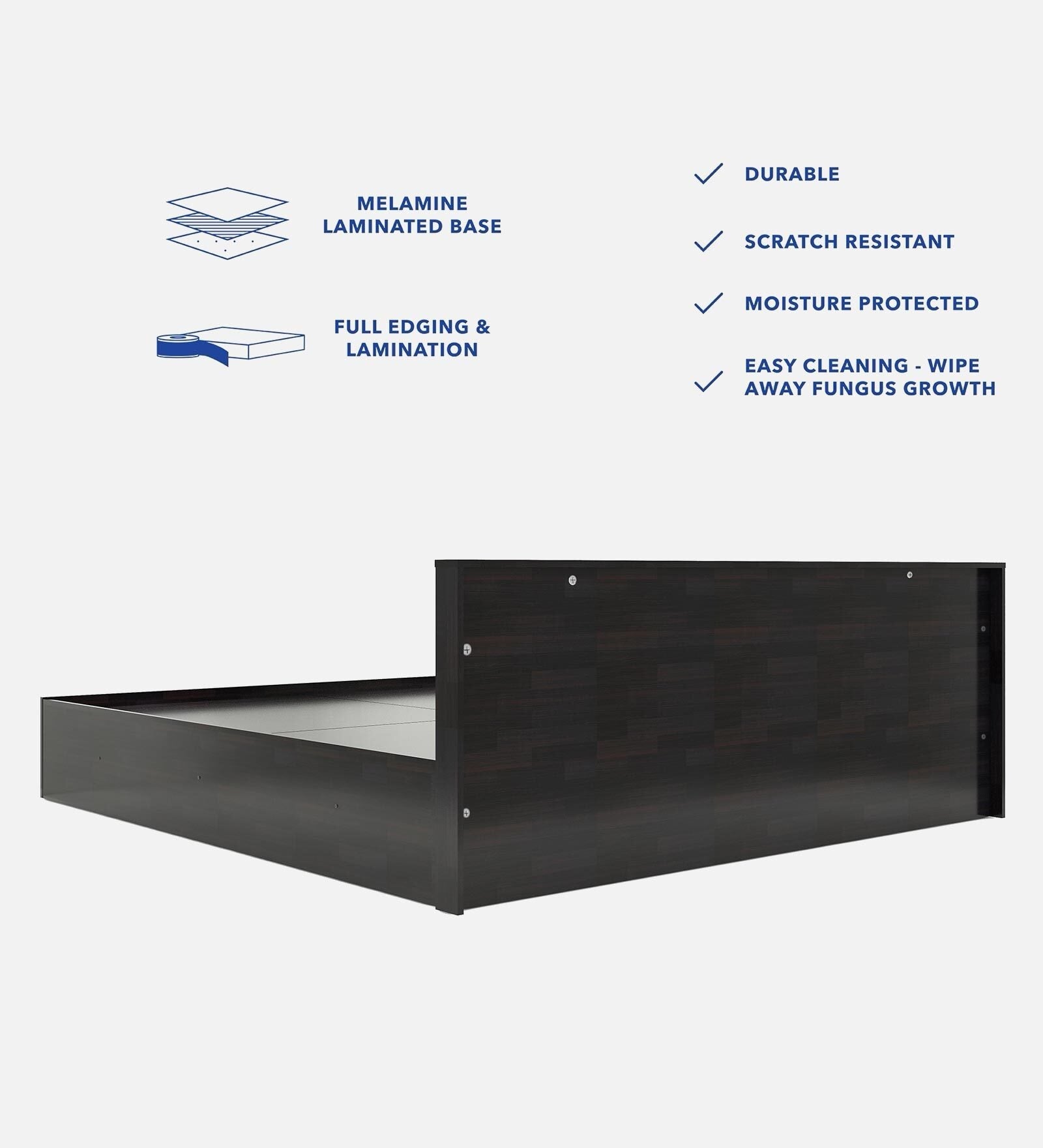 Nova Bed in Wenge Finish with Box Storage
