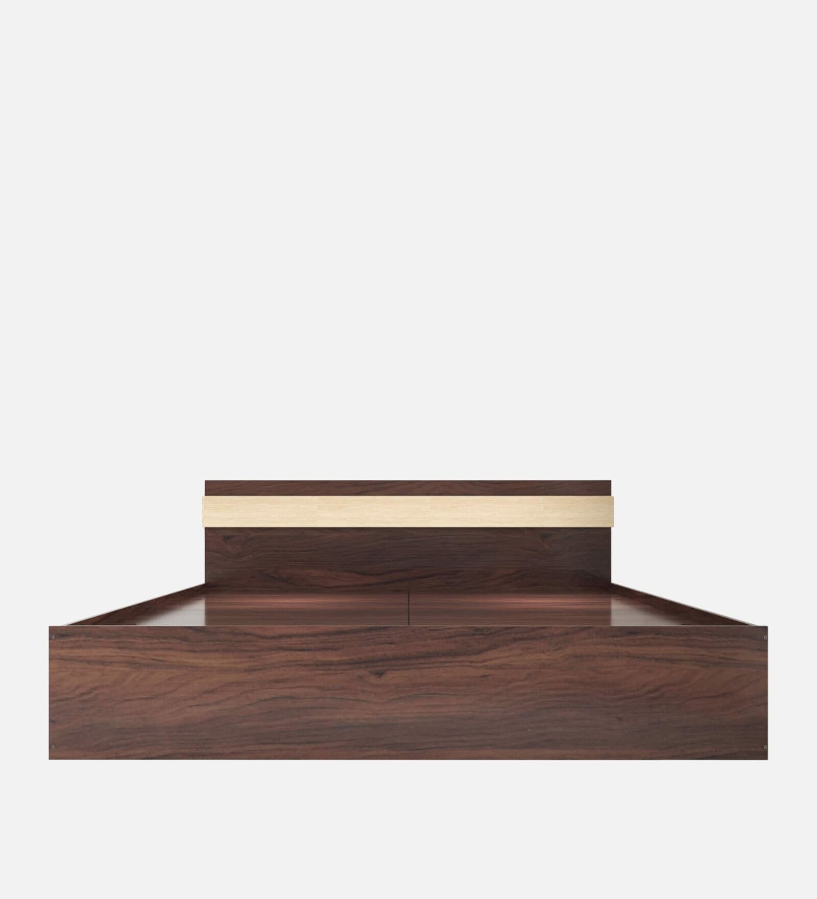 Julo Bed In Walnut Melamine Finish With Box Storage