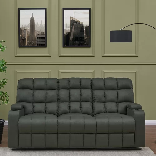 Elysian Upholstered Home Theater Seating with Cup Holder