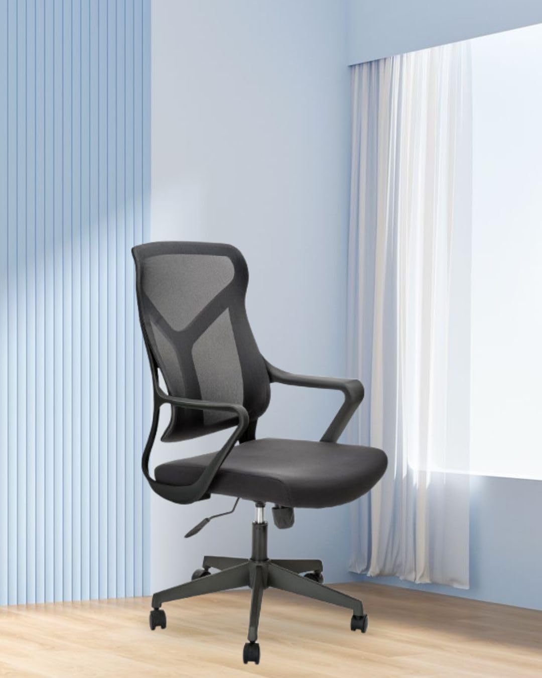 Bantia Impact Interio Flame Mid-Back Ergonomic Office Chair – Black