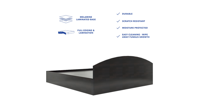 Vero Engineered Wood King Size Box Storage Platform Bed in Wenge Finish
