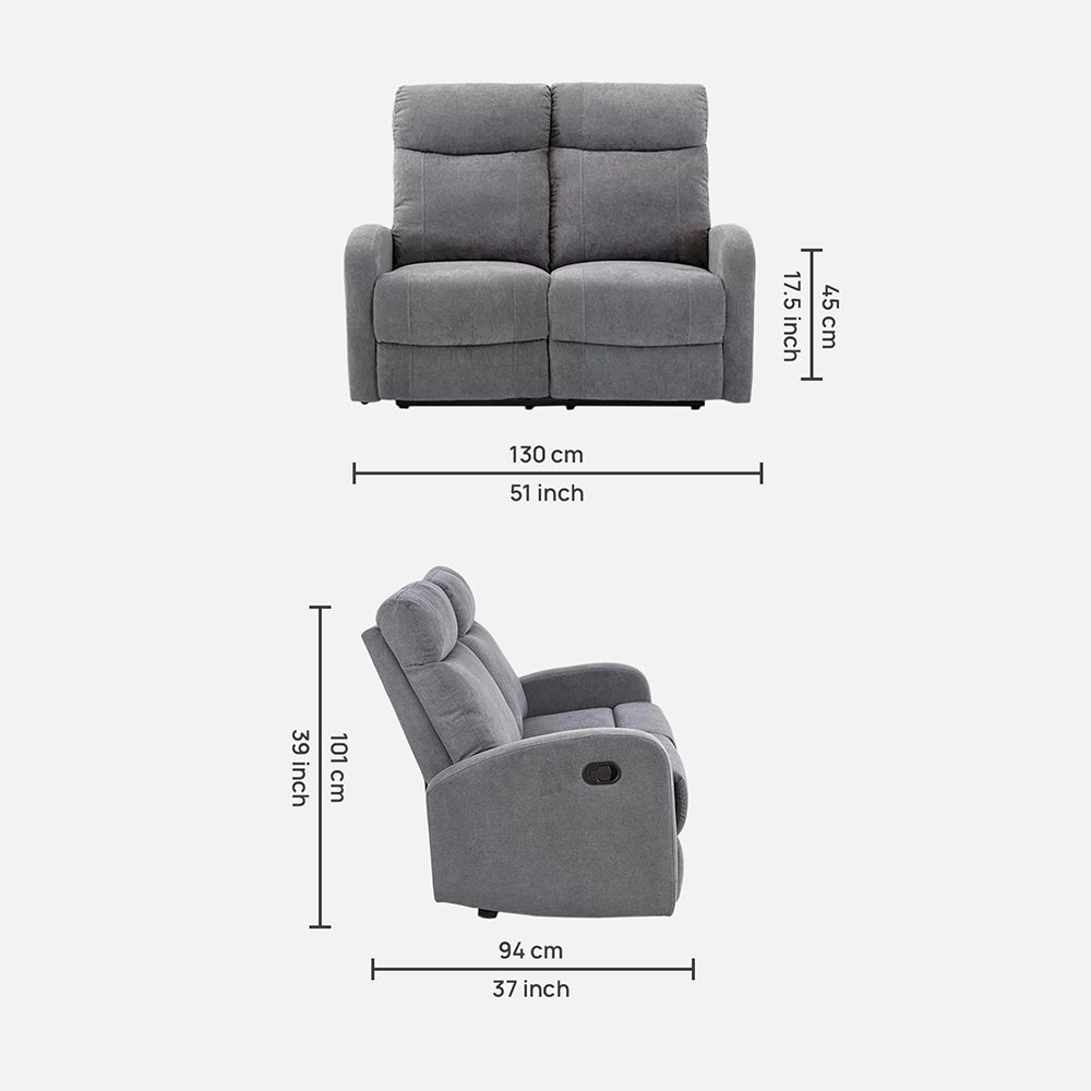 Opulent 3 + 2+ 1 Seater Manual Recliner in Grey Color