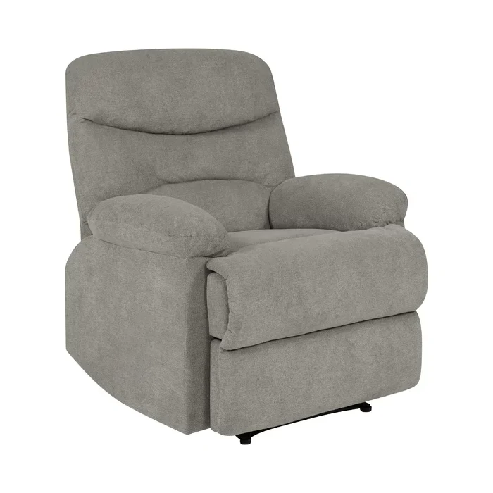 Sakura Upholstered Manual Push Grey Recliner