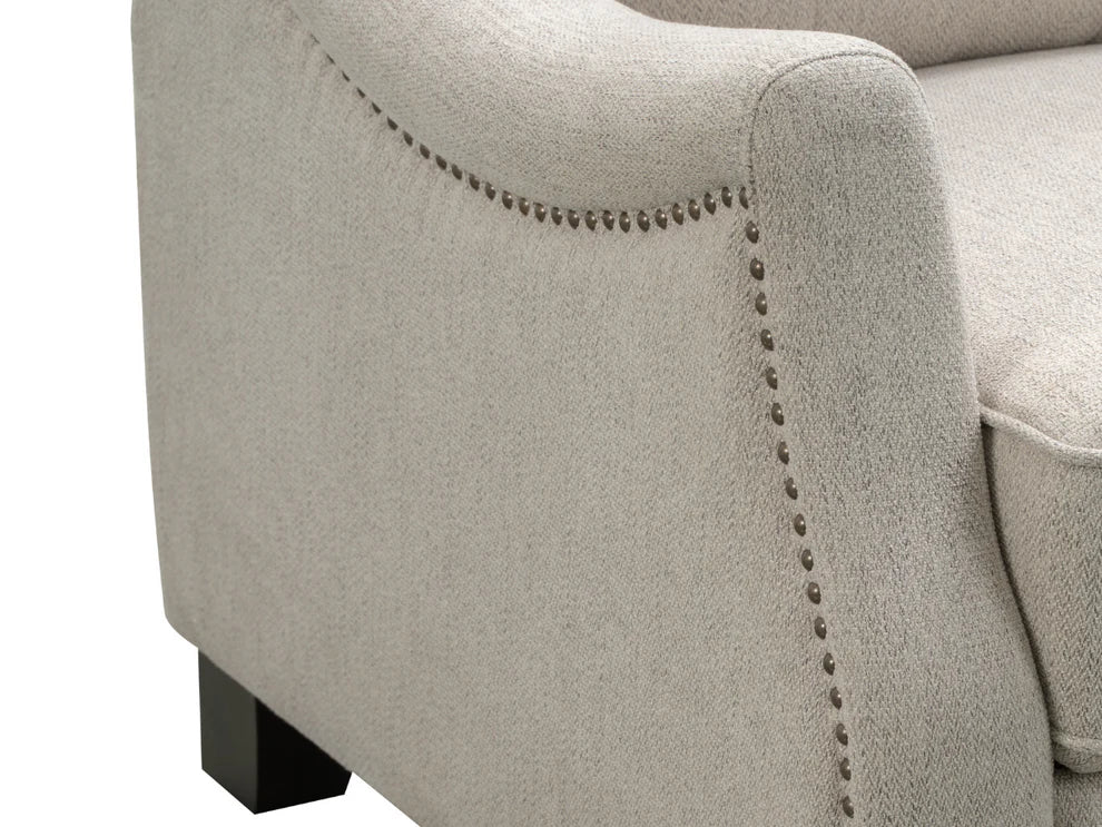 Bantia Calvin Fabric Tufted Push-Back Recliner - Cream