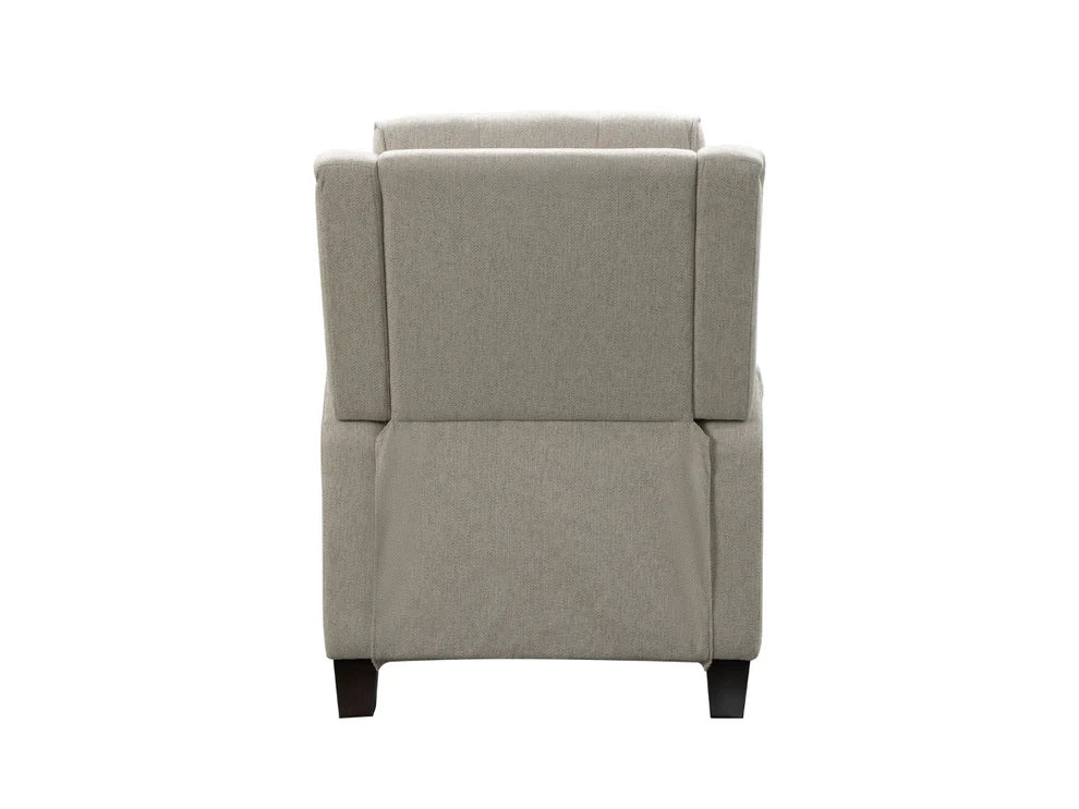 Bantia Calvin Fabric Tufted Push-Back Recliner - Cream