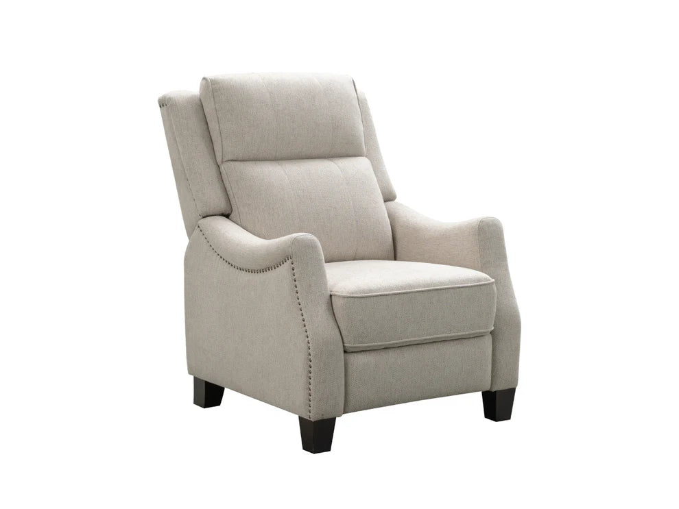 Bantia Calvin Fabric Tufted Push-Back Recliner - Cream