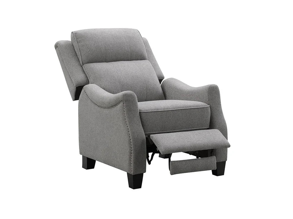 Bantia Calvin Fabric Tufted Push-Back Recliner - Gray