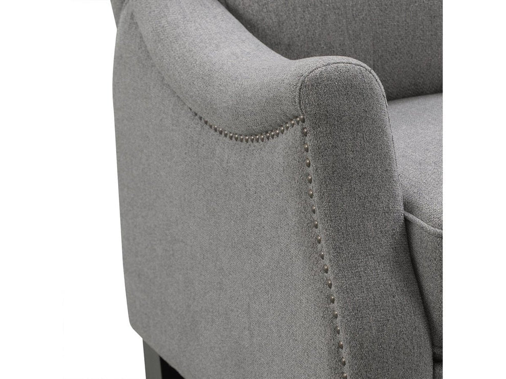 Bantia Calvin Fabric Tufted Push-Back Recliner - Gray