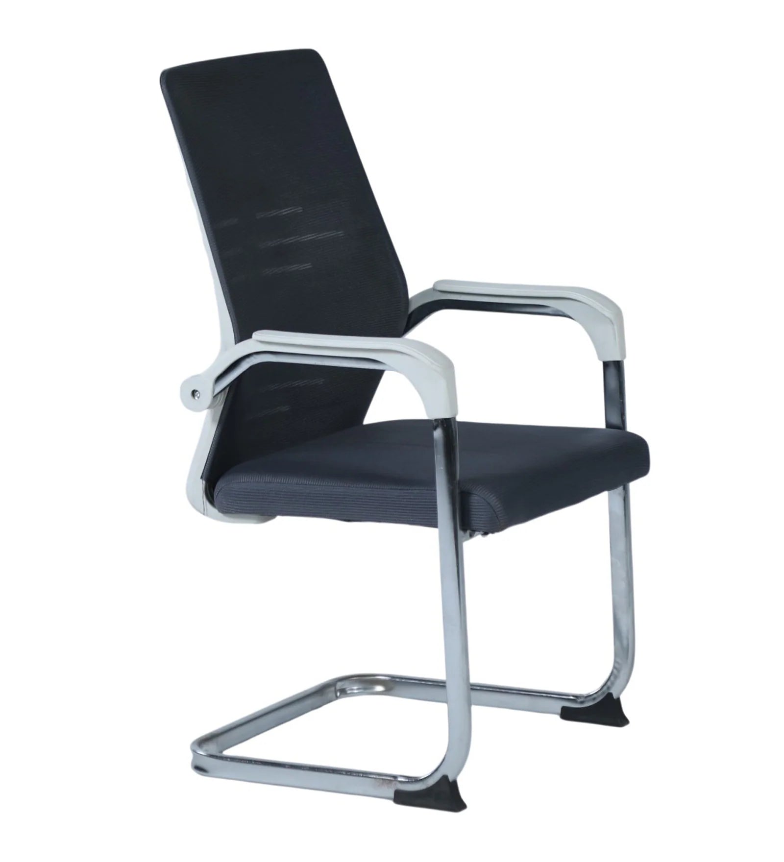 Bantia Fenton Mesh Visitor Chair in White Grey Colour