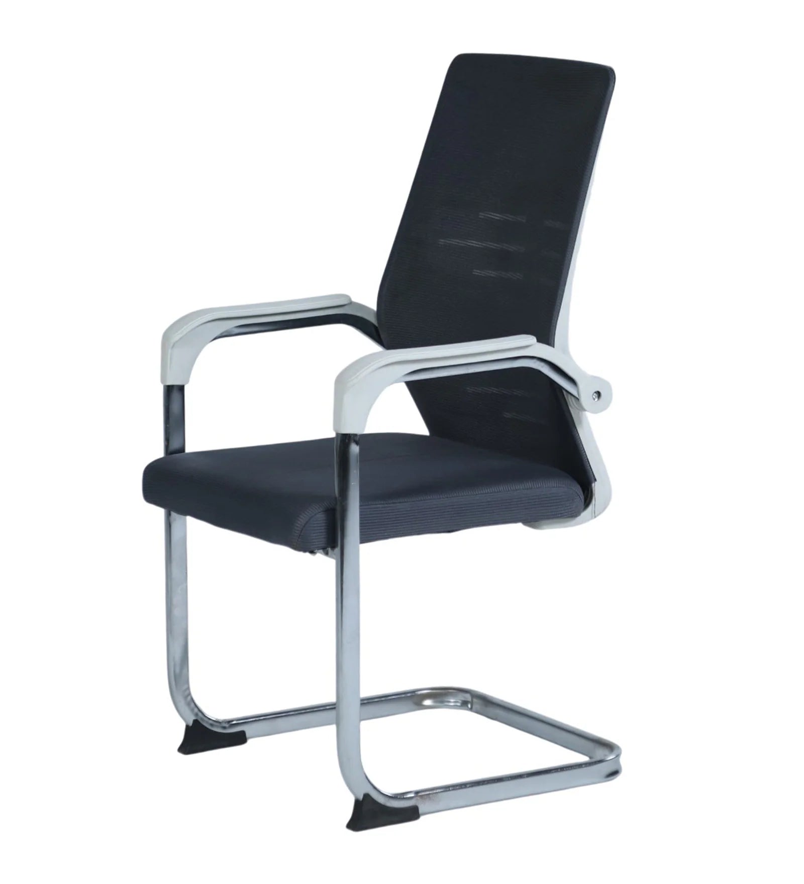 Bantia Fenton Mesh Visitor Chair in White Grey Colour