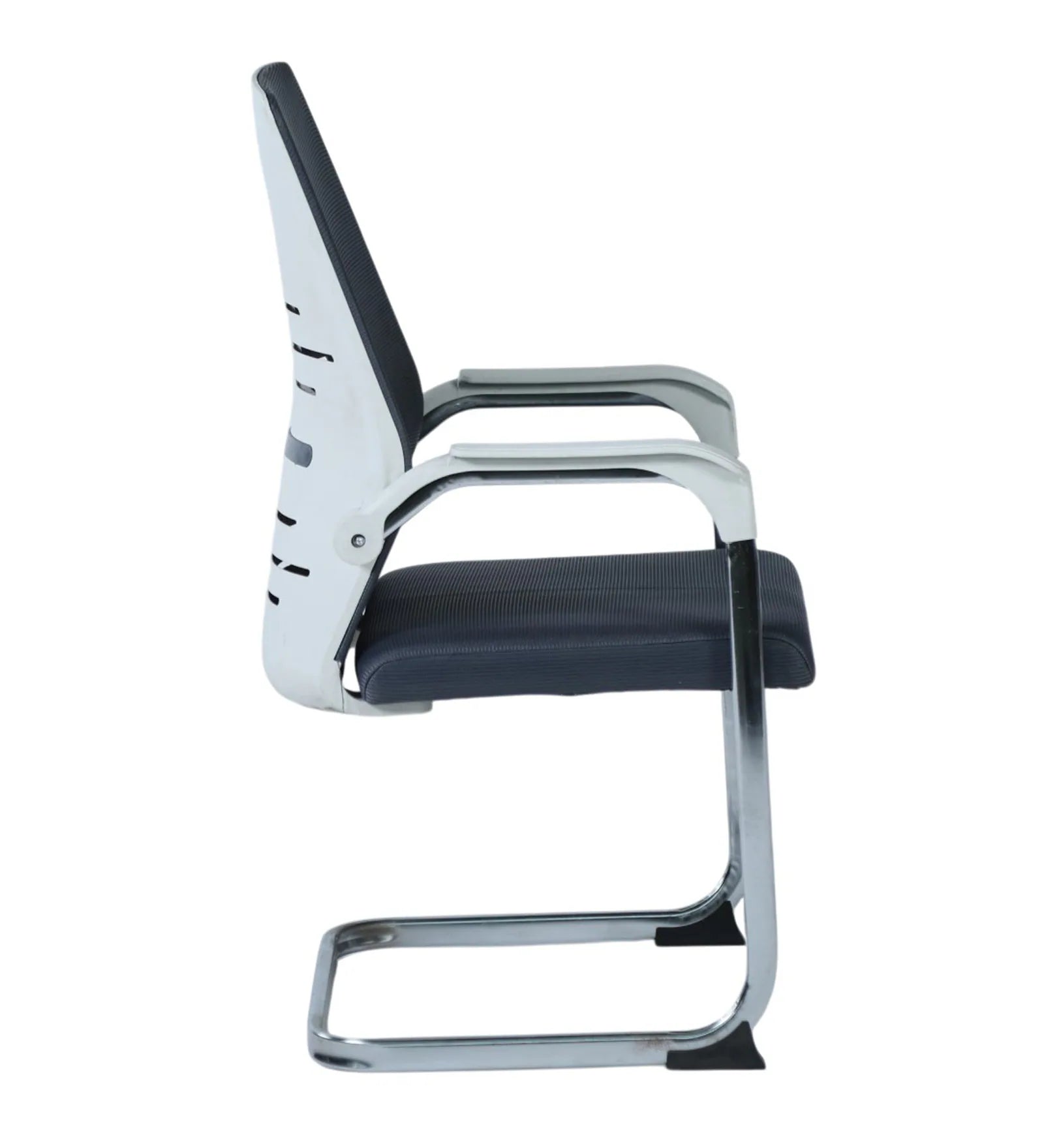 Bantia Fenton Mesh Visitor Chair in White Grey Colour