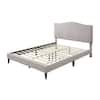 Bantia Dogwood Sand Beige with Arched Nailhead Headboard Upholstered Queen Platform Bed
