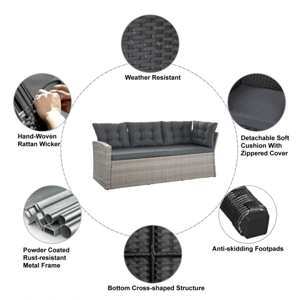 Warner Patio Set in Grey Colour