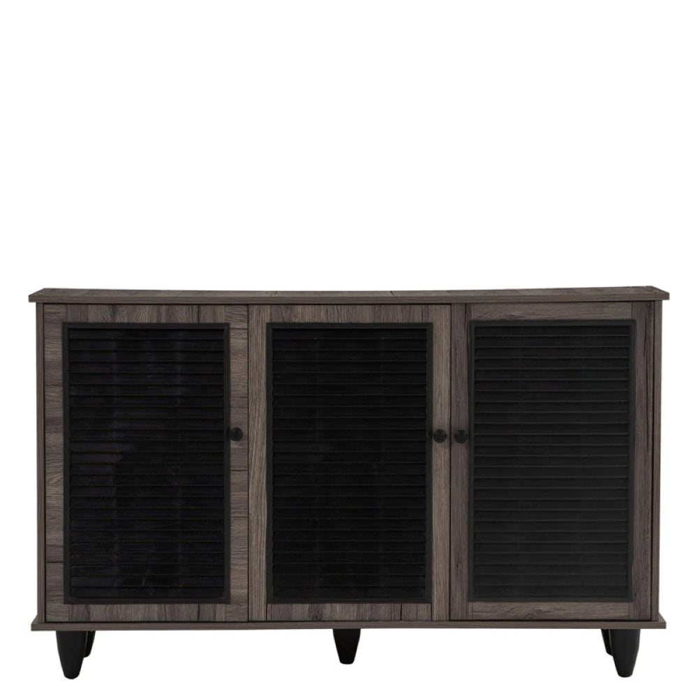 Foreign 3 Door Shoe Cabinet In Fleton Oak Finish