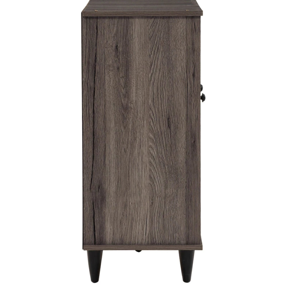 Foreign 3 Door Shoe Cabinet In Fleton Oak Finish