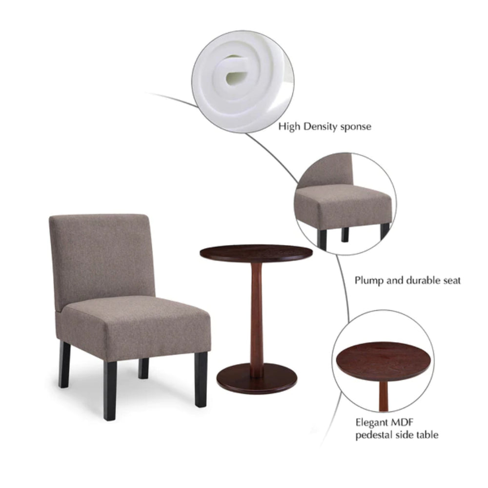 Amoha: 2 Chairs and Table Brown Colour