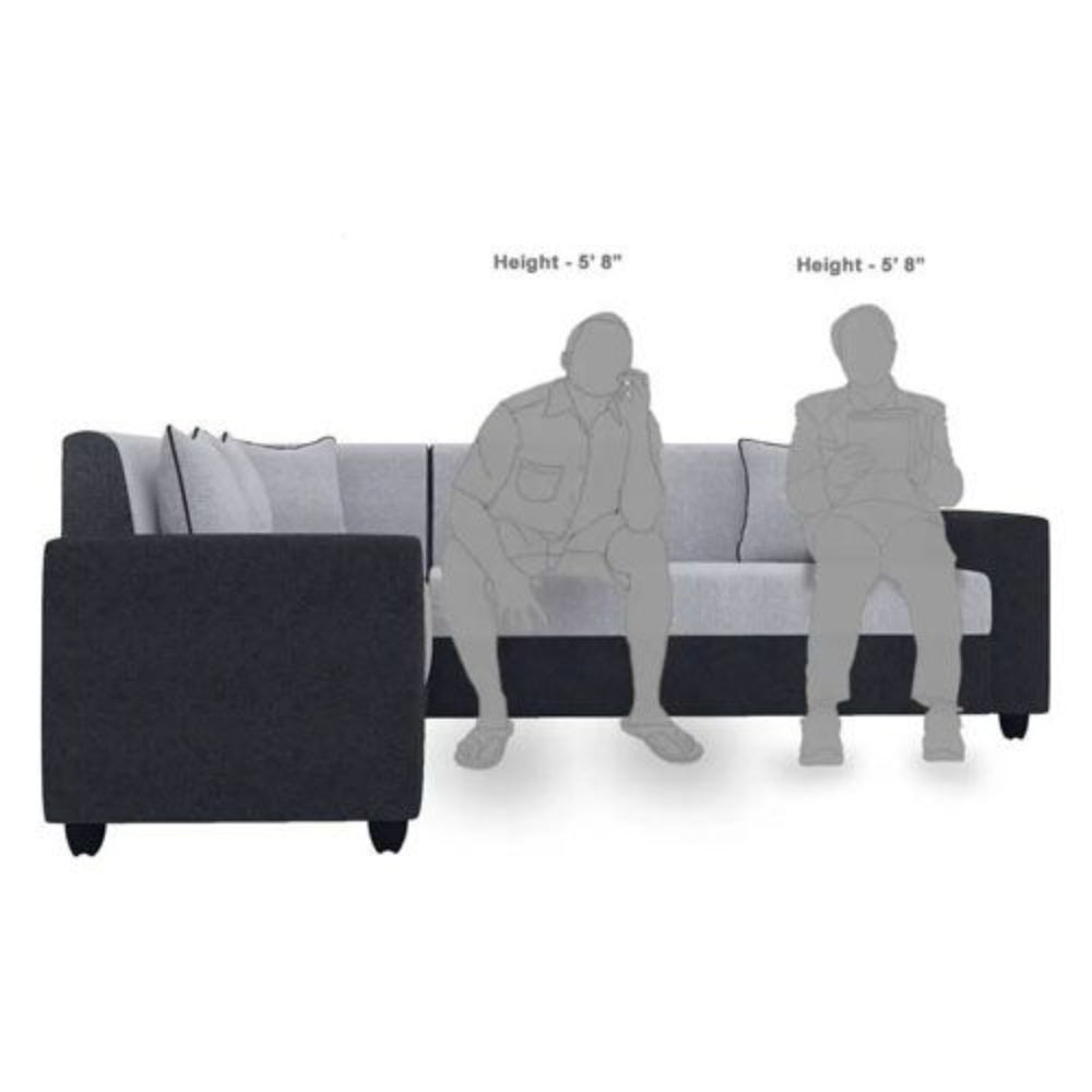 Bantia Comoros Plus Fabric 6 Seater (Finish Color - Black Grey)