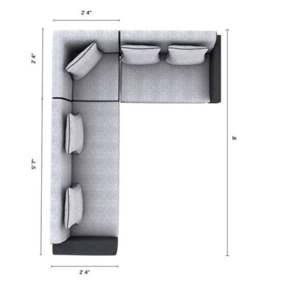 Bantia Comoros Plus Fabric 6 Seater (Finish Color - Black Grey)