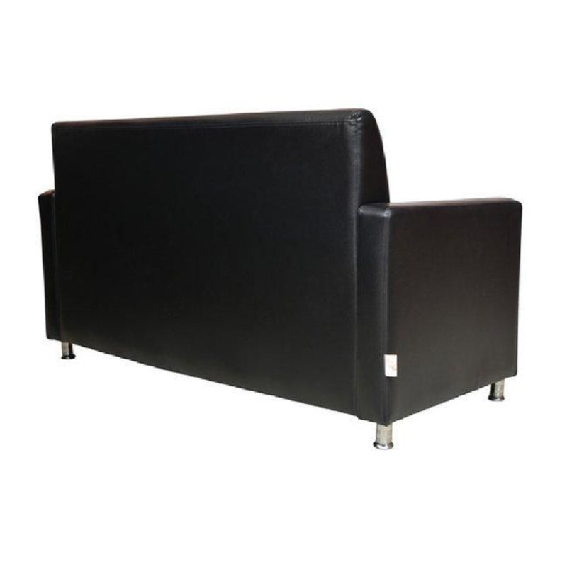 Sofia Hard Wood Leatherette Sofa Set in Black Colour with Brocade Finish