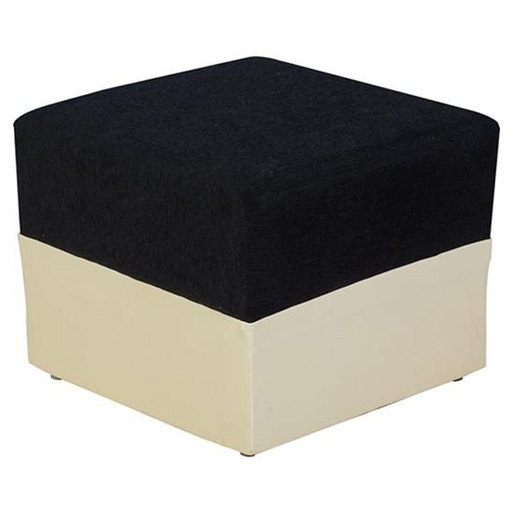 Beverly Sofa Set In Artificial Leather with Black and Cream Italian Fabric with Designer Pillows