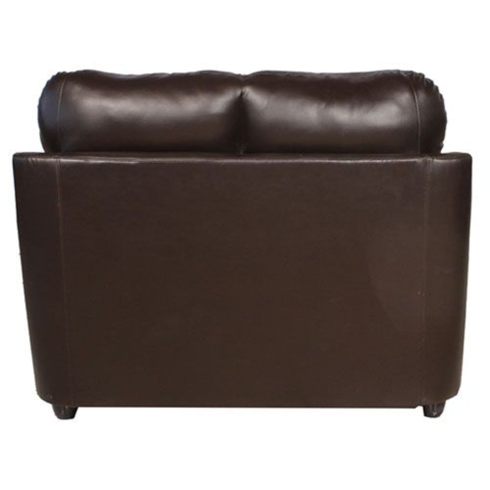 Pisa Solid Wood 3+2 Seater Micro Fibre Leather Sofa in Dark Brown Colour
