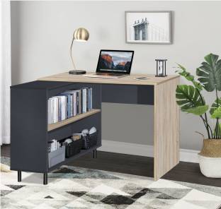 Bantia Engineered Wood Computer Desk (Straight, Finish Color - Walnut, Knock Down)