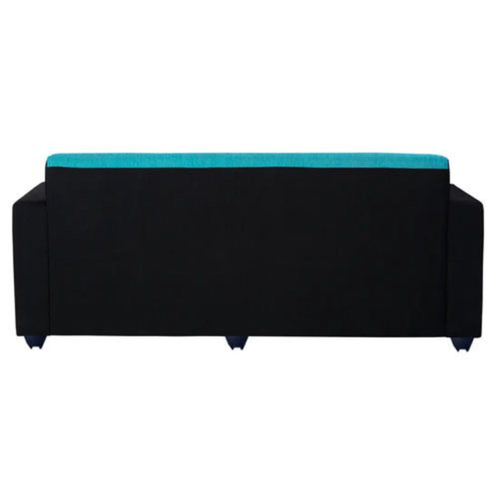 Bantia Desy Fabric 3 Seater Sofa (Color-Aqua Blue & Black)