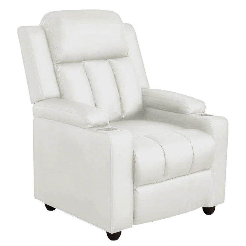 Classy 1 seater Manual Recliner with cupholders in White Colour