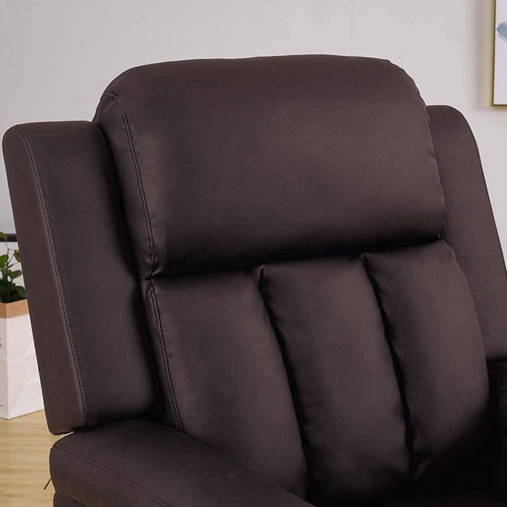 Classy 1 seater Manual Recliner with cupholders in Brown Colour