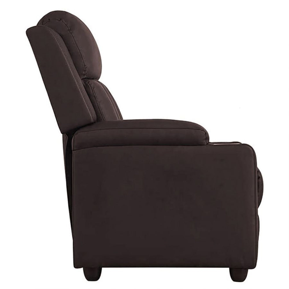 Classy 1 seater Manual Recliner with cupholders in Brown Colour