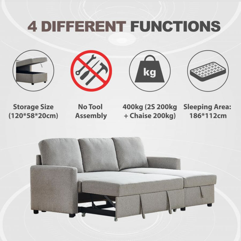 Corner Sofa Grey & Sofa Bed With Storage