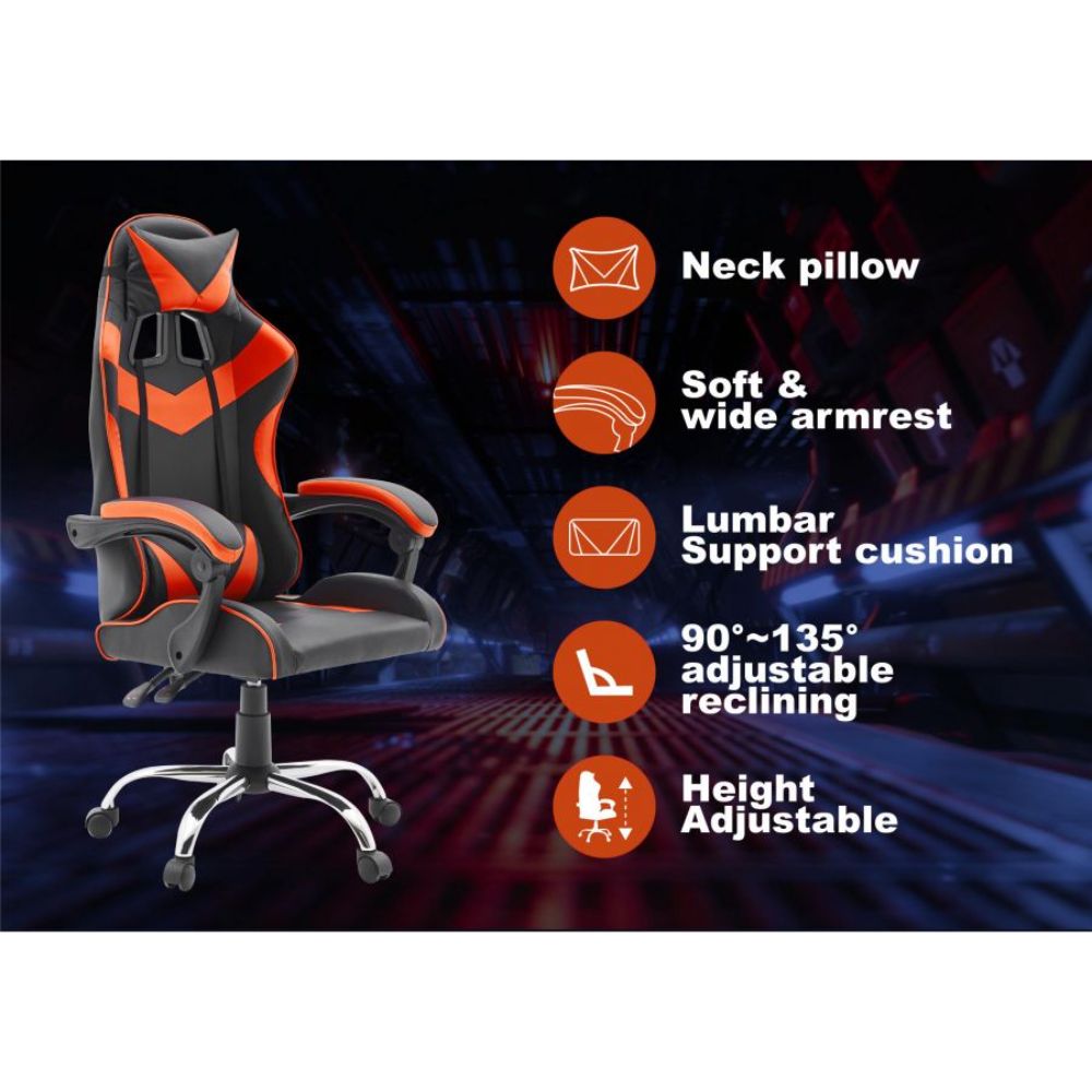 Quad Ergonomic Gaming Chair in Orange Colour