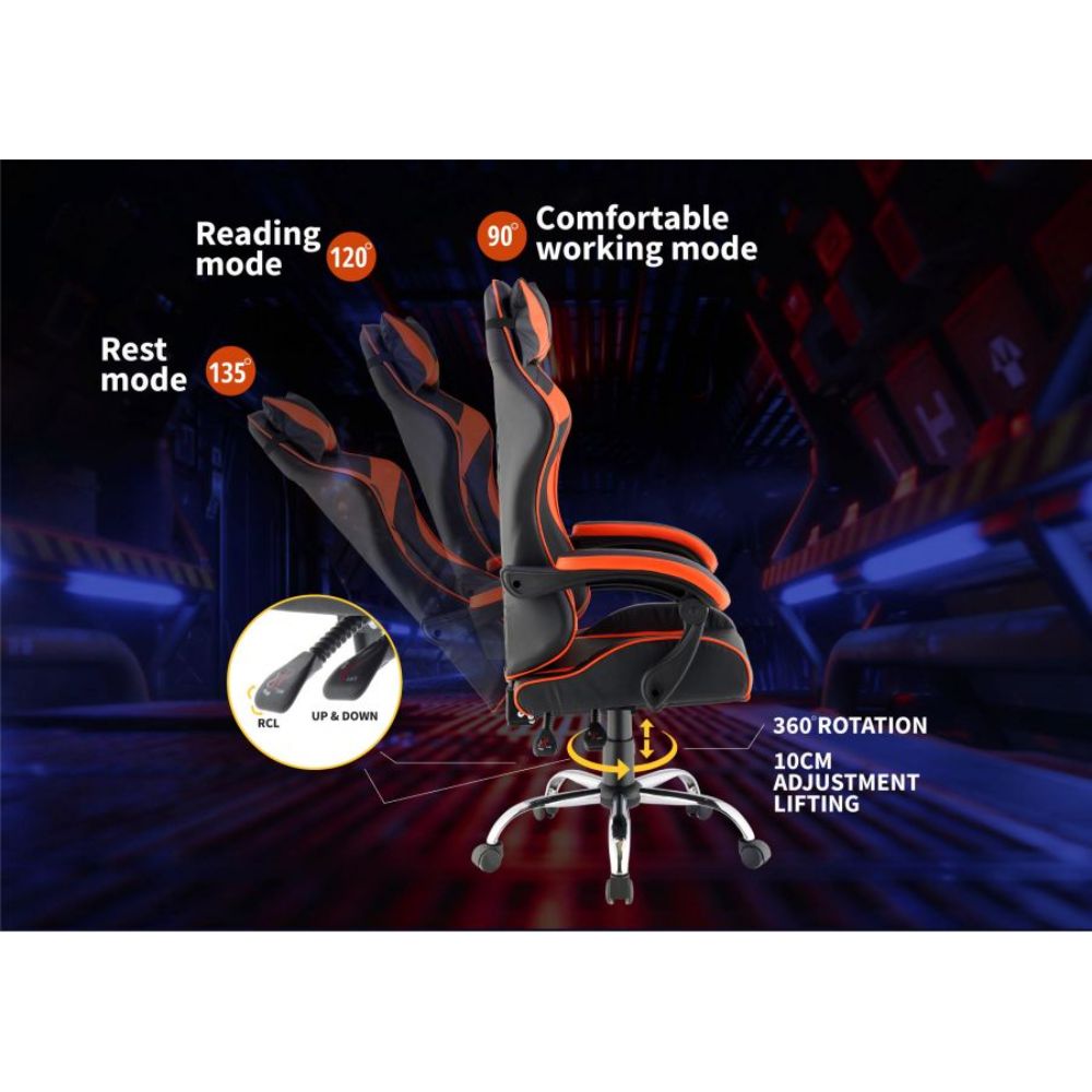 Quad Ergonomic Gaming Chair in Orange Colour