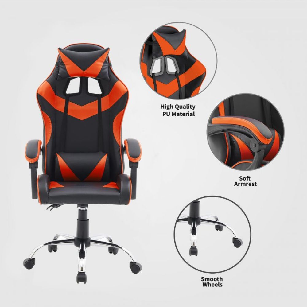 Quad Ergonomic Gaming Chair in Orange Colour