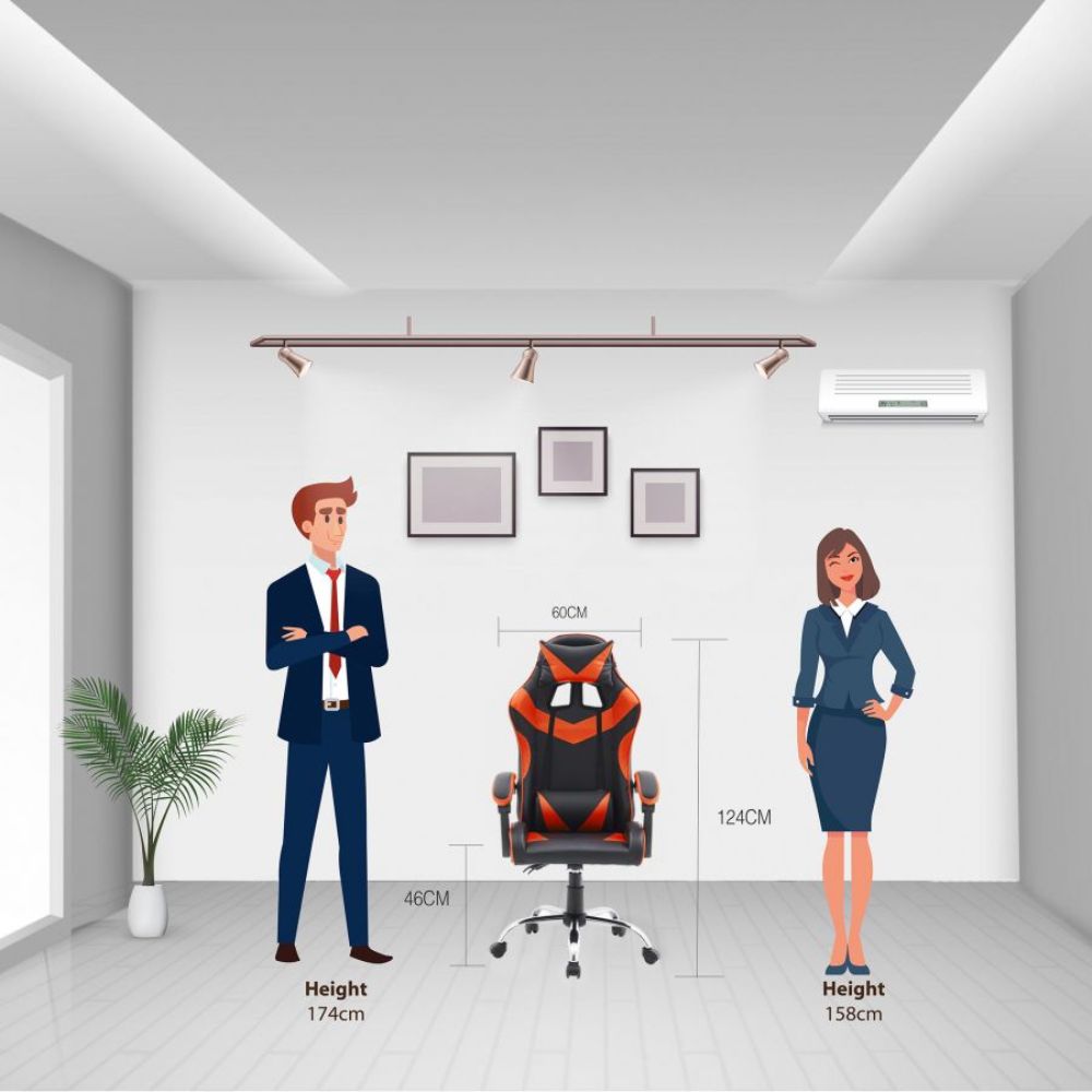 Quad Ergonomic Gaming Chair in Orange Colour