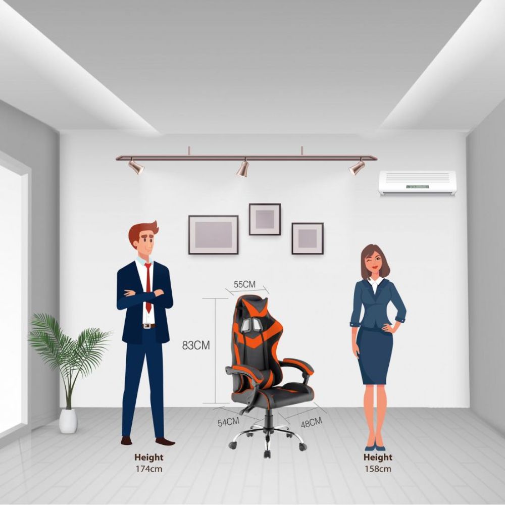 Quad Ergonomic Gaming Chair in Orange Colour