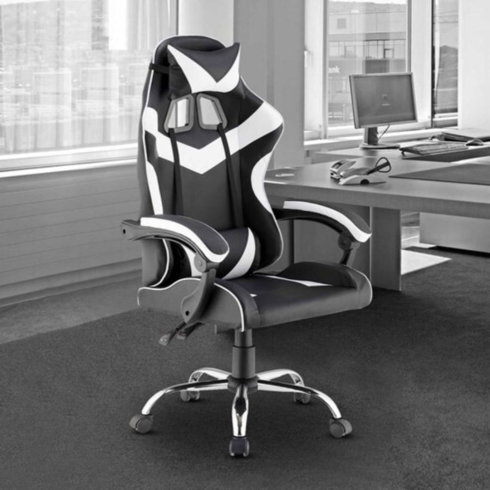 Quad Ergonomic Gaming Chair in White Colour - Main Image