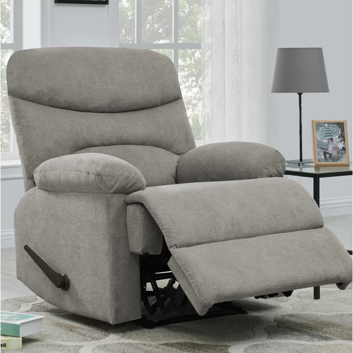 Sakura Upholstered Manual Push Beige Recliner