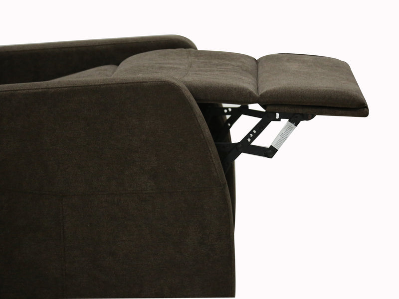 Annika Brown Chenille Upholstered Push Back Recliner Chair