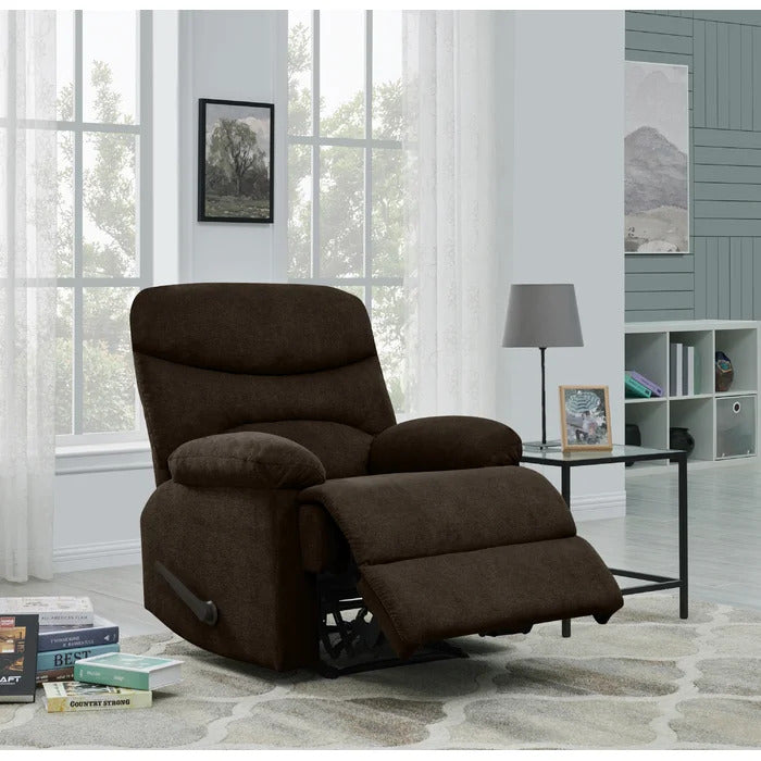 Sakura Upholstered Manual Push Beige Recliner