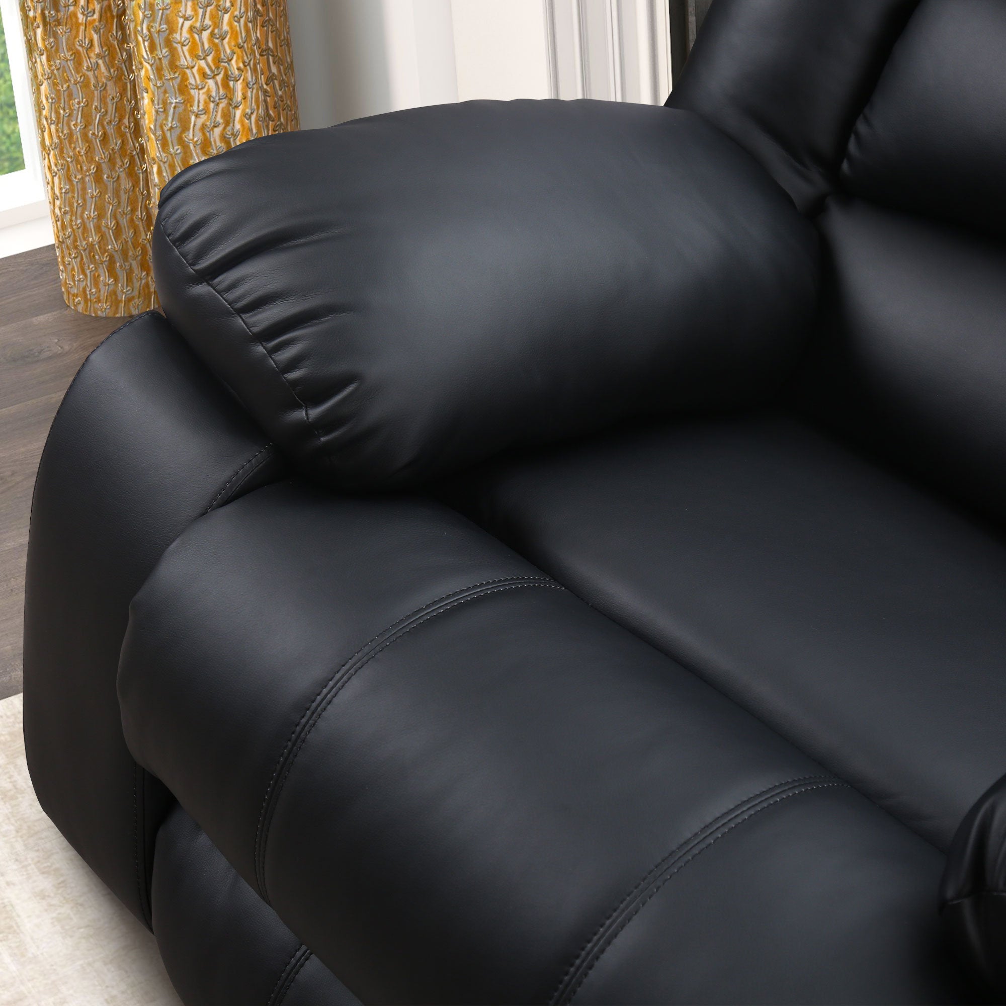 Holly 40.2'' Wide Classic Leather Manual Recliner with Hidden Cup Holders