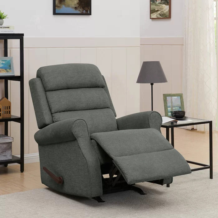 Sora Fabric Rocker Manual Blue Recliner