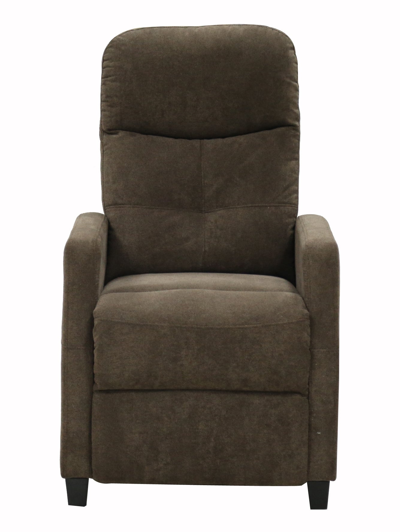 Annika Brown Chenille Upholstered Push Back Recliner Chair